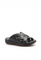MirgeShoes Erkek Terlik İçi Dışı Hakiki Deri Siyah MRG011082131358