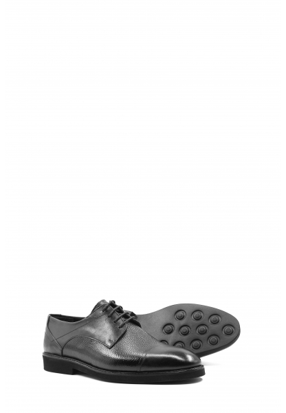 MirgeShoes Siyah Bağcıklı Erkek Klasik Ayakkabı İçi Dışı Hakiki Deri MRG01289131231