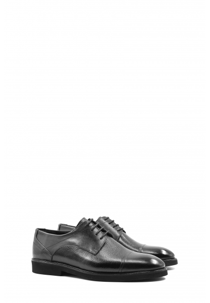 MirgeShoes Siyah Bağcıklı Erkek Klasik Ayakkabı İçi Dışı Hakiki Deri MRG01289131231