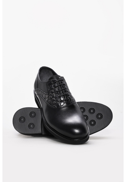MirgeShoes Siyah Bağcıklı Erkek Klasik Ayakkabı İçi Dışı Hakiki Deri MRG013951310840