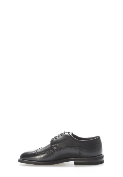 MirgeShoes Siyah Bağcıklı Erkek Klasik Ayakkabı İçi Dışı Hakiki Deri MRG019081319905