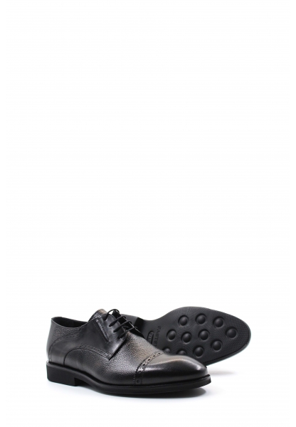 MirgeShoes Siyah Bağcıklı Erkek Klasik Ayakkabı İçi Dışı Hakiki Deri MRG01367131794