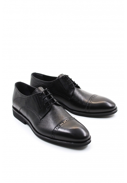 MirgeShoes Siyah Bağcıklı Erkek Klasik Ayakkabı İçi Dışı Hakiki Deri MRG01367131794
