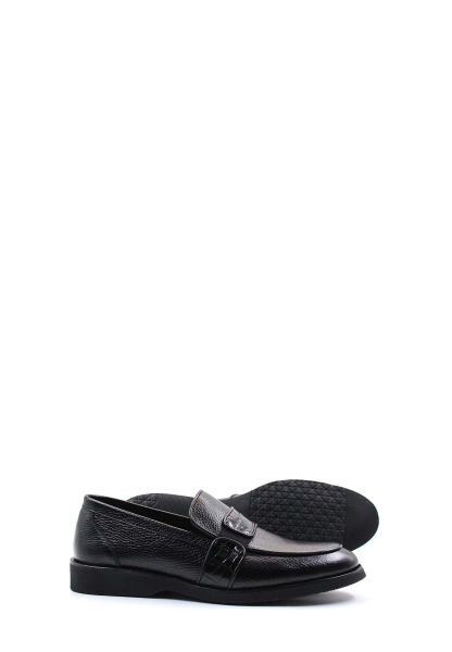 MirgeShoes Siyah Bağcıksız Erkek Klasik Ayakkabı İçi Dışı Hakiki Deri MRG019971314845438