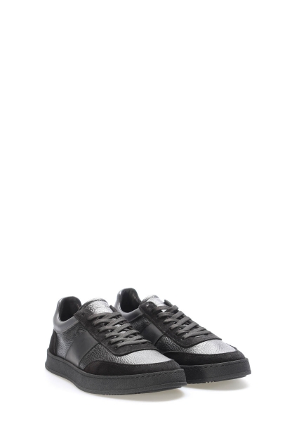 MirgeShoes İçi Dışı Hakiki Deri Siyah Füme Erkek Casual Günlük  Ayakkabı AH0872313214137