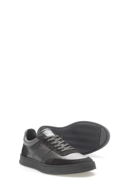 MirgeShoes İçi Dışı Hakiki Deri Siyah Füme Erkek Casual Günlük  Ayakkabı AH0872313214137