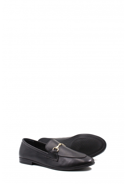 MirgeShoes Siyah Rahat Kadın Babet Ayakkabı İçi Dışı Hakiki Deri MRG01549261732