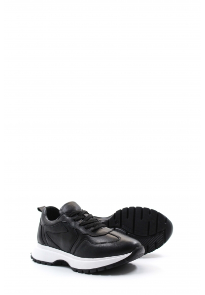 MirgeShoes Siyah Bağcıklı Kadın Casual Ayakkabı İçi Dışı Hakiki Deri MRG01266261718