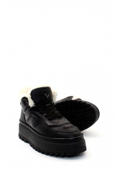 MirgeShoes Siyah Bağcıklı Kadın Casual Ayakkabı İçi Dışı Hakiki Deri MRG01539192613332