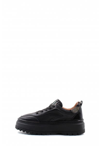 MirgeShoes Siyah Bağcıklı Kadın Casual Ayakkabı İçi Dışı Hakiki Deri MRG015392613321