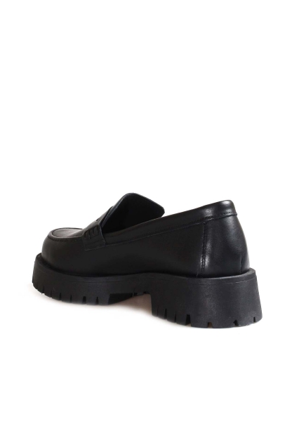 MirgeShoes Siyah Bağcıksız Kadın Casual Ayakkabı İçi Dışı Hakiki Deri MRG017112612699