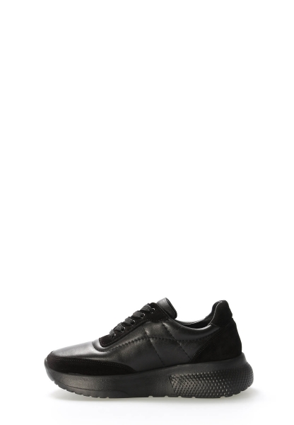 MirgeShoes Siyah Bağcıklı Kadın Casual Ayakkabı İçi Dışı Hakiki Deri MRG0111122611218