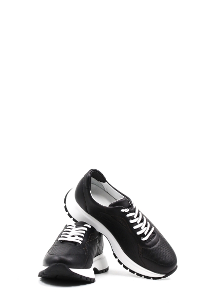 MirgeShoes Siyah Bağcıklı Kadın Casual Ayakkabı İçi Dışı Hakiki Deri MRG012682611297