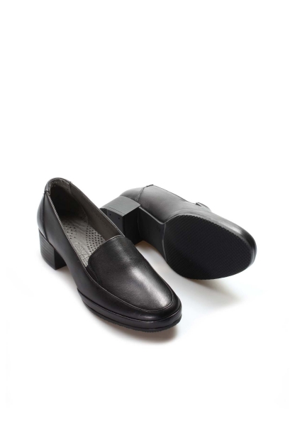 MirgeShoes Siyah Bağcıksız Kadın Casual Ayakkabı İçi Dışı Hakiki Deri MRG0110192615173