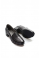 MirgeShoes Siyah Bağcıksız Kadın Casual Ayakkabı İçi Dışı Hakiki Deri MRG0110192615173