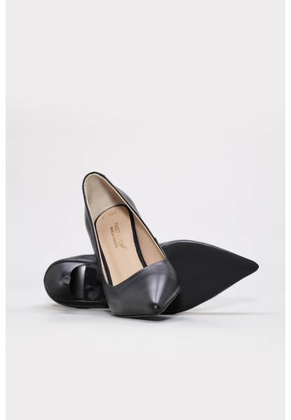 MirgeShoes Siyah Kadın İnce Topuklu Ayakkabı İçi Dışı Hakiki Deri MRG0134526111099