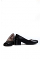 MirgeShoes Siyah Kadın Kalın Topuklu Ayakkabı İçi Dışı Hakiki Deri MRG0110192615482