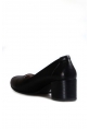 MirgeShoes Siyah Kadın Kalın Topuklu Ayakkabı İçi Dışı Hakiki Deri MRG0110192615482