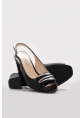 MirgeShoes Siyah Kadın Kalın Topuklu Ayakkabı İçi Dışı Hakiki Deri MRG013452612737