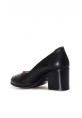 MirgeShoes Siyah Kadın Kalın Topuklu Klasik Ayakkabı İçi Dışı Hakiki Deri MRG0110192615425