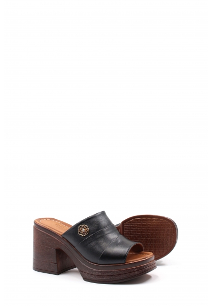 MirgeShoes Kadın Klasik Sandalet İçi Dışı Hakiki Deri Siyah  MRG012542615388