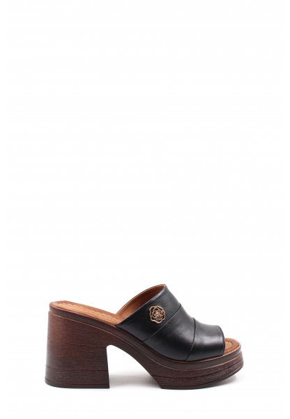 MirgeShoes Kadın Klasik Sandalet İçi Dışı Hakiki Deri Siyah  MRG012542615388