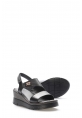 MirgeShoes Kadın Klasik Sandalet İçi Dışı Hakiki Deri Siyah  MRG017512611344