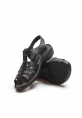 MirgeShoes Kadın Klasik Sandalet İçi Dışı Hakiki Deri Siyah  MRG011082261211105-1