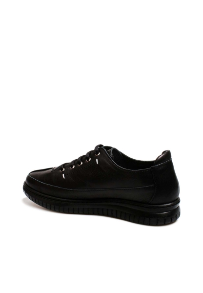MirgeShoes Siyah Bağcıklı Kadın Casual Ayakkabı İçi Dışı Hakiki Deri MRG01713261514