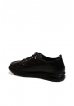 MirgeShoes Siyah Bağcıklı Kadın Casual Ayakkabı İçi Dışı Hakiki Deri MRG01713261514