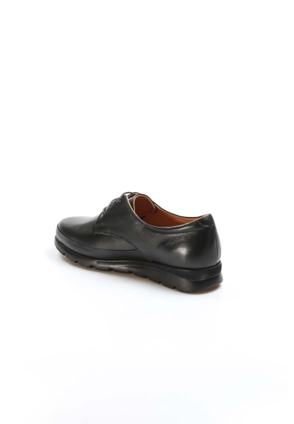 MirgeShoes Siyah Bağcıklı Kadın Casual Ayakkabı İçi Dışı Hakiki Deri MRG019932612167-1