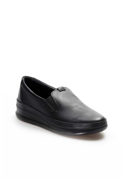  MirgeShoes Siyah Bağcıksız Kadın Casual Ayakkabı İçi Dışı Hakiki Deri MRG019942611313