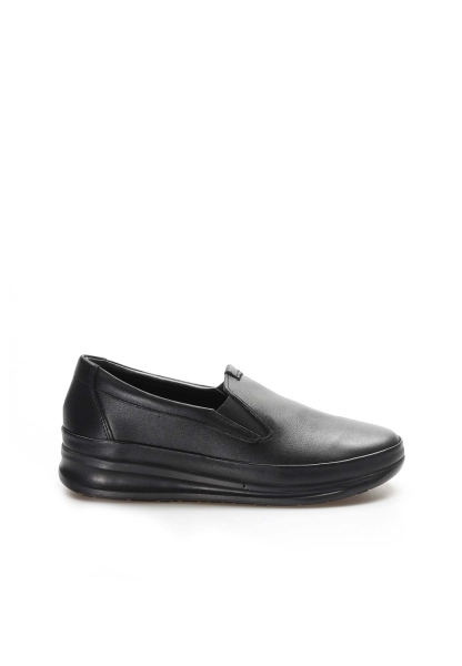  MirgeShoes Siyah Bağcıksız Kadın Casual Ayakkabı İçi Dışı Hakiki Deri MRG019942611313