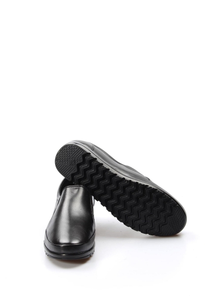 MirgeShoes Siyah Bağcıksız Kadın Casual Ayakkabı İçi Dışı Hakiki Deri MRG0110112611142