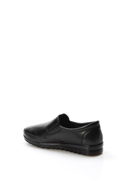 MirgeShoes Siyah Bağcıksız Kadın Casual Ayakkabı İçi Dışı Hakiki Deri MRG0110112611142