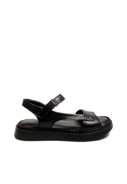 MirgeShoes Kadın Sandalet İçi Dışı Hakiki Deri Siyah  MRG017512611059