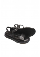 MirgeShoes Kadın Sandalet İçi Dışı Hakiki Deri Siyah  MRG017512611059