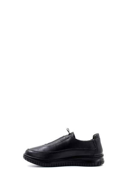  MirgeShoes Siyah Bağcıksız Kadın Spor Sneaker Ayakkabı İçi Dışı Hakiki Deri MRG017132614240