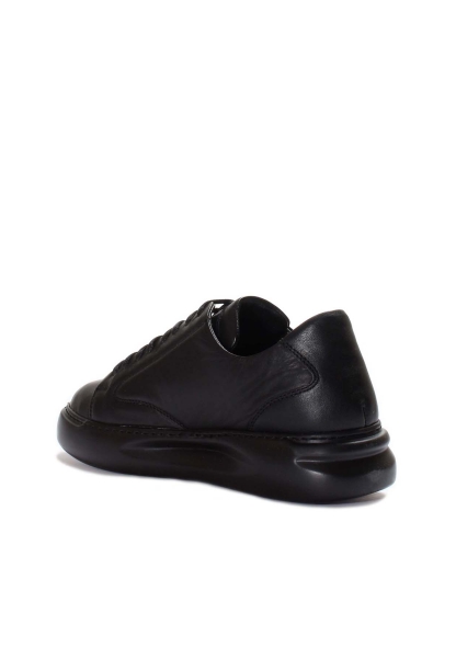 MirgeShoes Siyah Bağcıklı Kadın Spor Ayakkabı İçi Dışı Hakiki Deri MRG011064261220