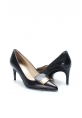 MirgeShoes Siyah Kadın Stiletto İnce Topuk Ayakkabı İçi Dışı Hakiki Deri MRG0114926121-626