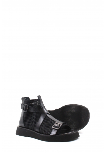 MirgeShoes Kadın Sandalet İçi Dışı Hakiki Deri Siyah  MRG0141126120990