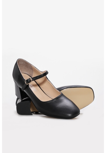 MirgeShoes Siyah Kadın Topuklu Ayakkabı İçi Dışı Hakiki Deri MRG01194261586