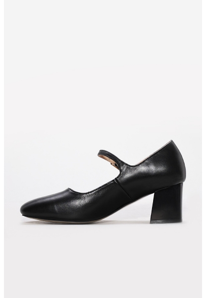 MirgeShoes Siyah Kadın Topuklu Ayakkabı İçi Dışı Hakiki Deri MRG01194261586