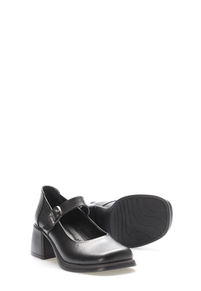 MirgeShoes Siyah Kadın Topuklu Ayakkabı İçi Dışı Hakiki Deri MRG0134726188220