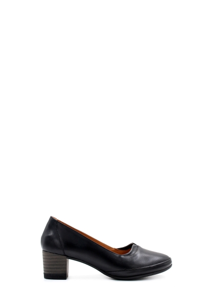 MirgeShoes Siyah Kadın Topuklu Ayakkabı İçi Dışı Hakiki Deri MRG01541261494