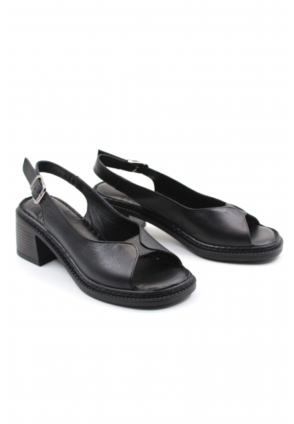 MirgeShoes Siyah Kadın Topuklu Ayakkabı İçi Dışı Hakiki Deri MRG017512611123