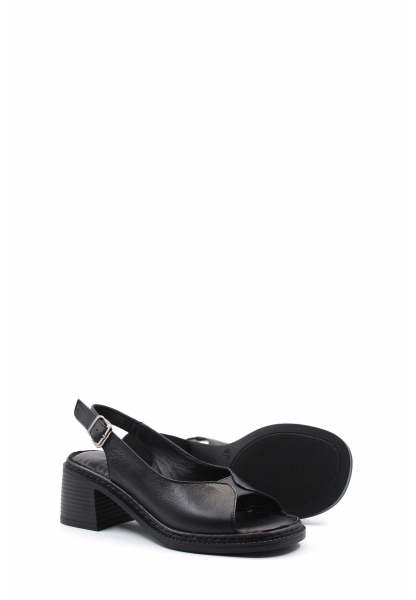 MirgeShoes Siyah Kadın Topuklu Ayakkabı İçi Dışı Hakiki Deri MRG017512611123