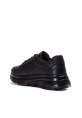 MirgeShoes Siyah Bağcıklı Kadın Spor Ayakkabı İçi Dışı Hakiki Deri MRG011064261234