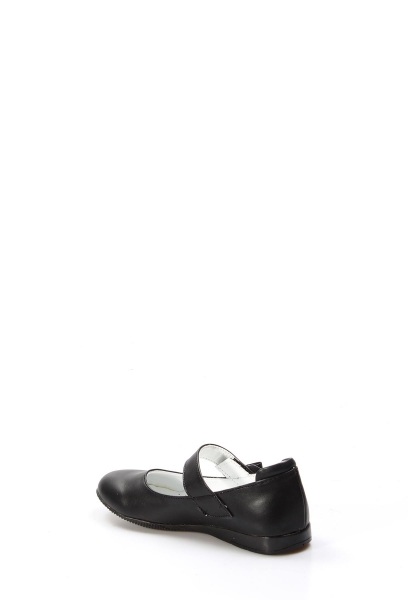 MirgeShoes Siyah Kız Çocuk Babet Ayakkabı İçi Dışı Hakiki Deri MRG019676213