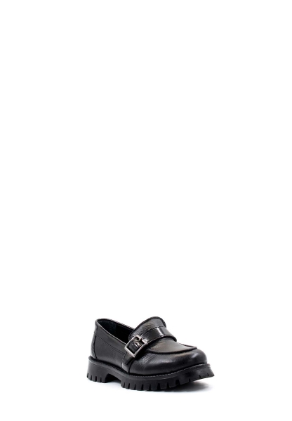 MirgeShoes Siyah Kız Çocuk Casual Ayakkabı İçi Dışı Hakiki Deri MRG01136241632